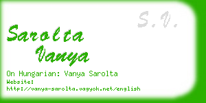 sarolta vanya business card